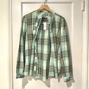 Womens Button Up Shirt with ruffle cuffs